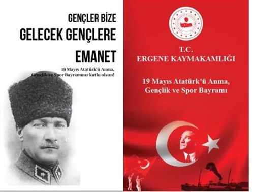 Ergene Kaymakamlığı 19 Mayıs Atatürk'ü Anma, Gençlik Ve Spor Bayramı Anma Programı